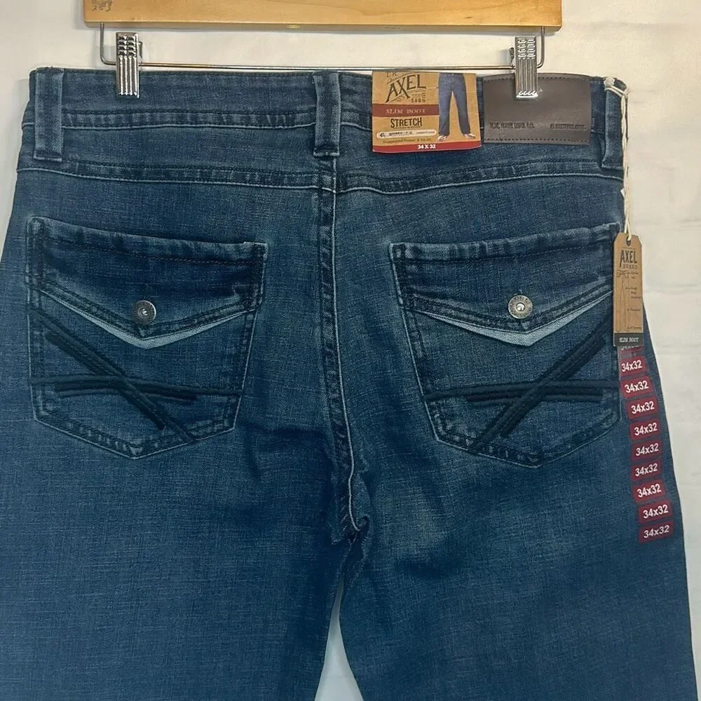 T.K. Axel Slim Boot Stretch Jeans‎ size 34x32 Dark Wash